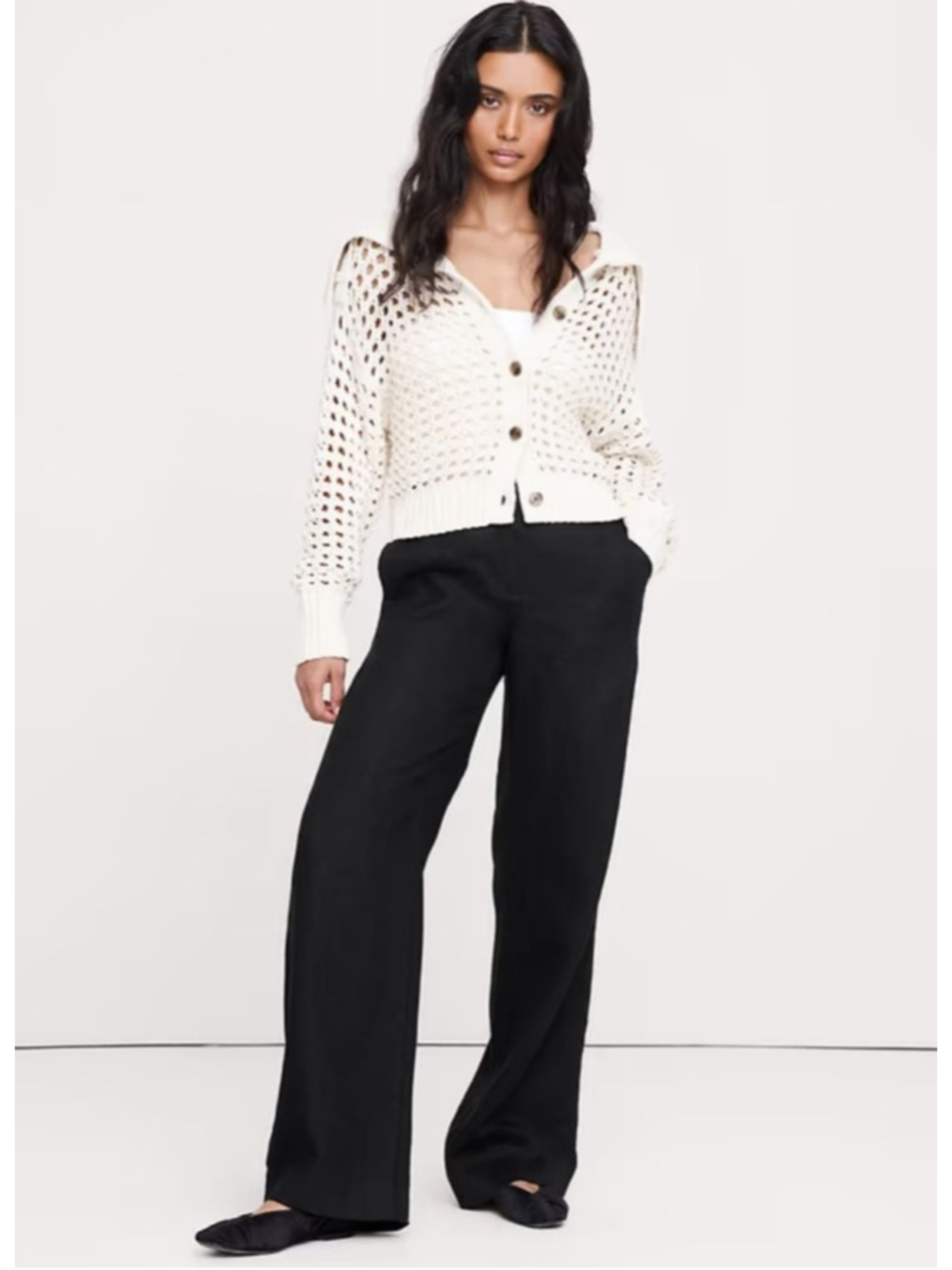 Banana Republic Everyday Wide Leg 100% Linen Pants Black XL NWT $140